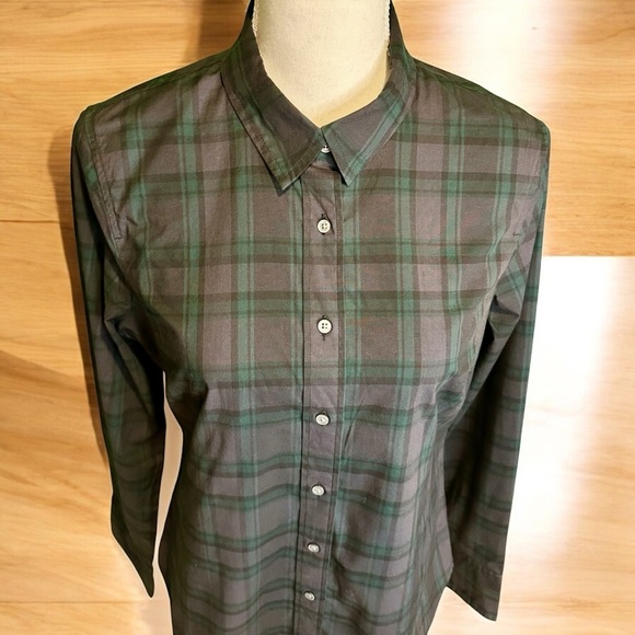 J. Crew ‘Slim Stretch Perfect Button-Down Shirt’ in “Black Watch Tartan” Size 10 - Picture 7 of 16